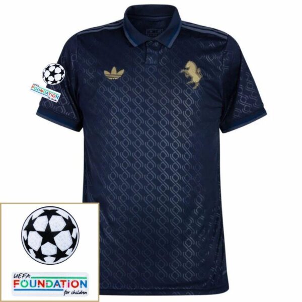 Juventus Third 2024/25 Patches UCL UEFA Foundation (Official Printing) - Imagem 1