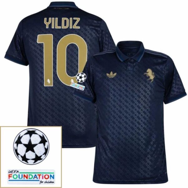 Juventus Third 2024/25 Patches UCL UEFA Foundation (Official Printing) - Imagem 4