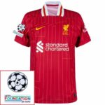 Liverpool Home 2024/25 Patches UCL UEFA Foundation (Official Printing)