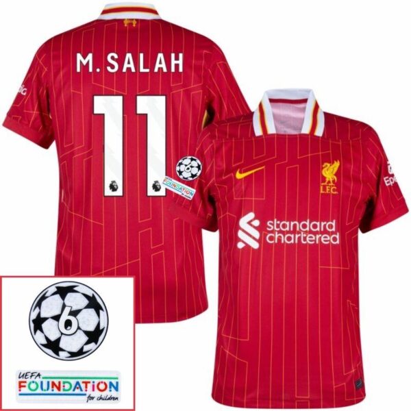 Liverpool Home 2024/25 Patches UCL UEFA Foundation (Official Printing) - Imagem 6