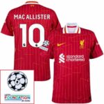 Liverpool Mac Allister 10 Home 2024/25 Patches UCL UEFA Foundation (Official Printing)