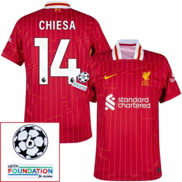 Liverpool Home 2024/25 Patches UCL UEFA Foundation (Official Printing) - Imagem 13