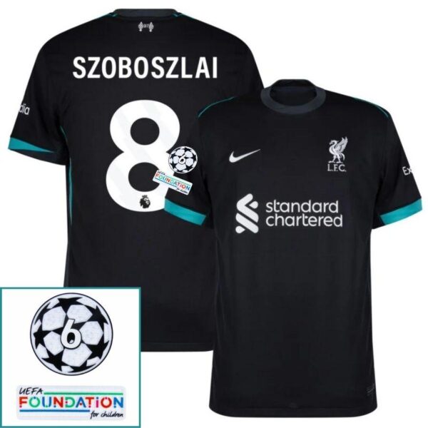 Liverpool Away 2024/25 Patches UCL UEFA Foundation (Official Printing) - Imagem 6