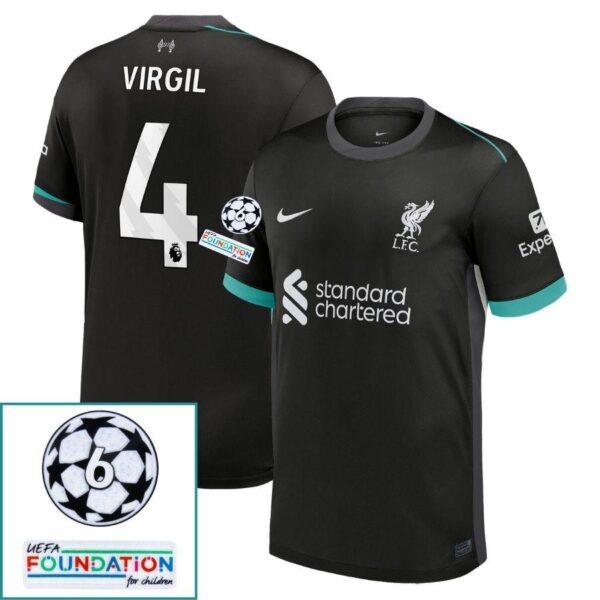 Liverpool Away 2024/25 Patches UCL UEFA Foundation (Official Printing) - Imagem 5
