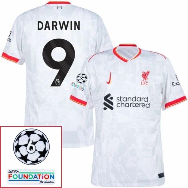 Liverpool Away 2024/25 Patches UCL UEFA Foundation (Official Printing) - Imagem 7
