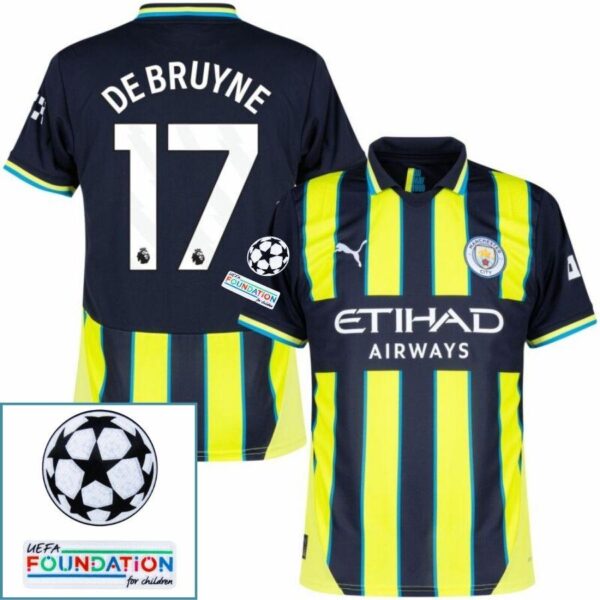 Manchester City Away 2024/25 Patches UCL UEFA Foundation (Official Printing) - Imagem 7