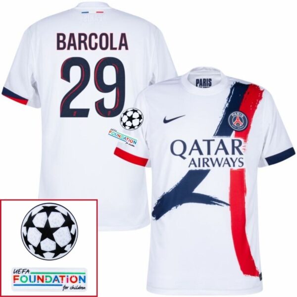 Paris Saint-Germain Fan Jersey Away 2024/25 Patches UCL UEFA Foundation (Official Printing) - Imagem 8