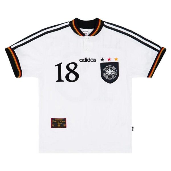 Germany Jurgen Klinsmann Retro Home 1996 Fan Jersey - Imagem 1
