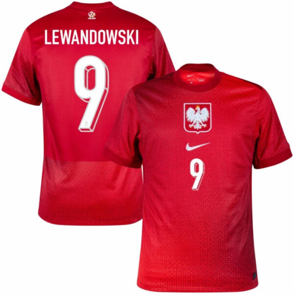 BRINDE-2025-05-04T110431.295 Poland Lewandowski 9 Away Fan Jersey 2024/25 - Imagem 1