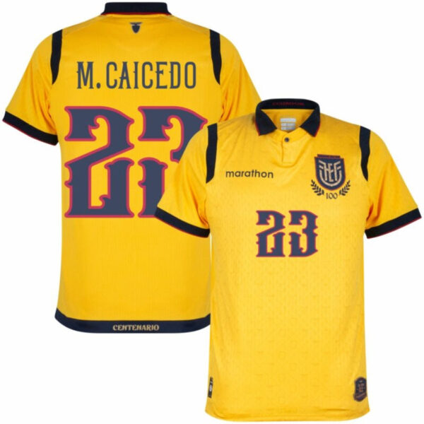 Ecuador M. Caicedo 23 Home Fan Jersey 2024/25 - Imagem 1