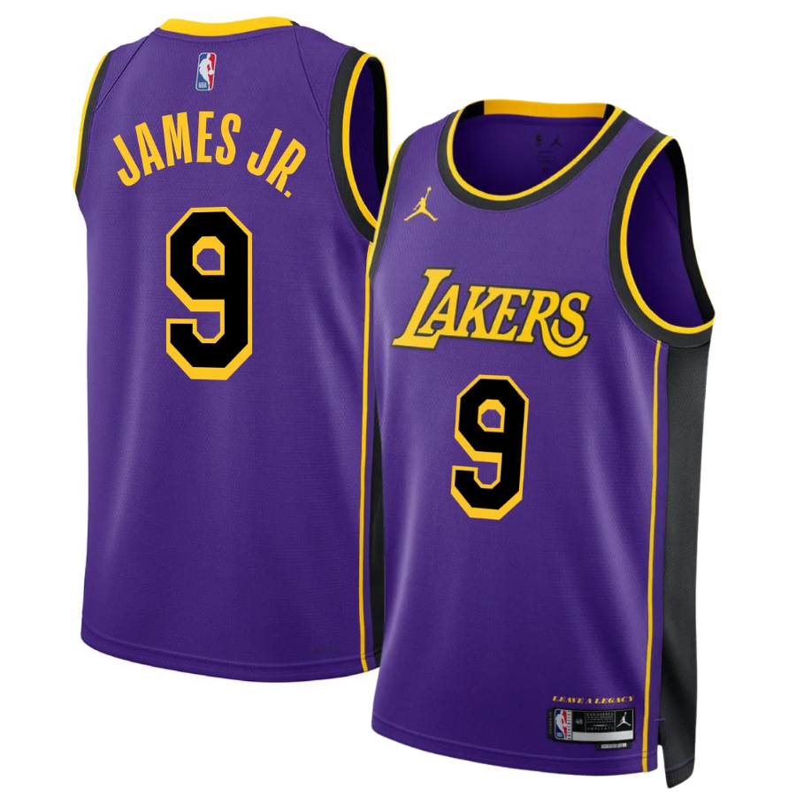 BRINDE_51_557a1291-42dc-412f-b227-4207c815b136 Brownie James Jr. 9 Los Angeles Lakers Jordan Statement Edition 24/25 NBA Jersey - Imagem 1