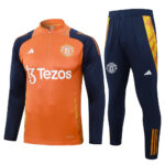 Kit Manchester United Short Zipper Training Orange and Blue