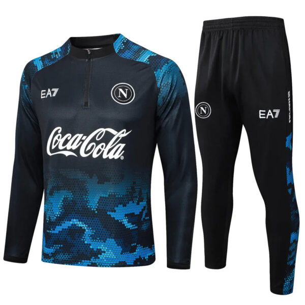 Kit Napoli Short Zipper Training Black 2024/25 - Imagem 1