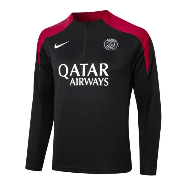 Kit Paris Saint Germain Short Zipper Training Black 2024/25 - Imagem 3