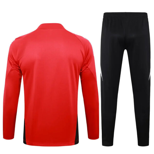 Kit Manchester United Short Zipper Training Red and Black - Imagem 2