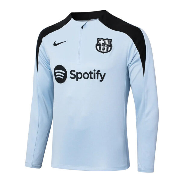 Kit Barcelona Short Zipper Training Blue  2024/25 - Imagem 3