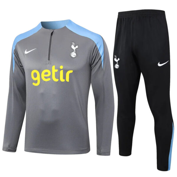 Kit Tottenham Short Zipper Training Grey 2024/25 - Imagem 1