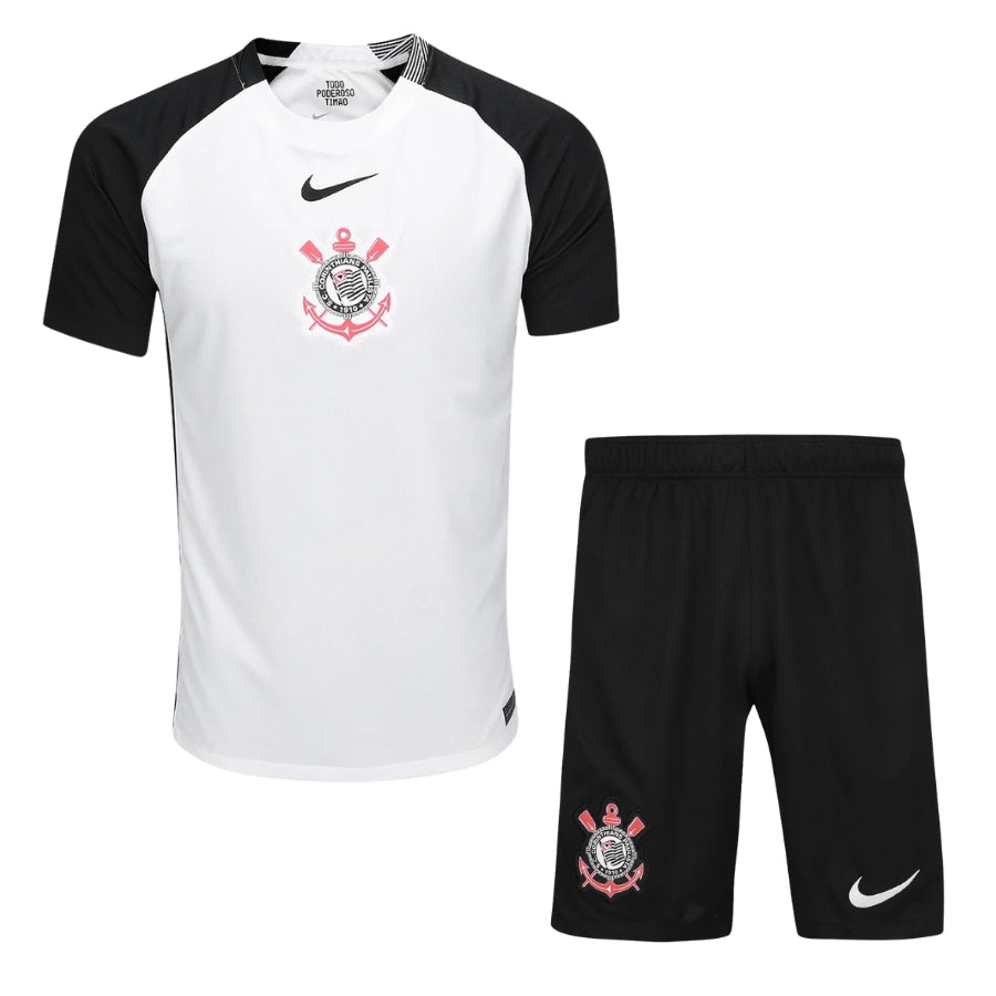 CopiadeTextodoseuparagrafo-2025-08-19T223030.451 Kids Kit Corinthians Home Fan Jersey 2025/26 - Imagem 1