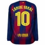 Barcelona Home Lamine Yamal 10 Fan Jersey Long Sleeve 2025/26 - Imagem 3