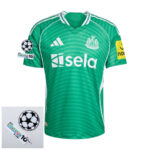 Newcastle United Away Fan Jersey 2025/26 Patches UCL + 10th Anniversary UEFA.