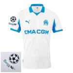 Olympique Marseille Home Fan Jersey 2025/26 Patches UCL + 10th Anniversary UEFA.
