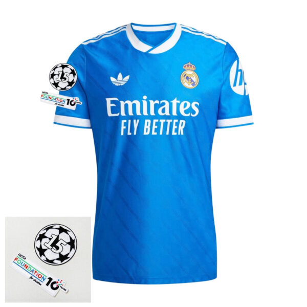 Real Madrid Third Fan Jersey 2025/26 Patches UCL + 10th Anniversary UEFA. - Imagem 1