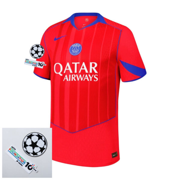 Paris Saint-Germain Third Fan Jersey 2025/26 Patches UCL + 10th Anniversary UEFA. - Imagem 1