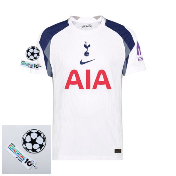 Tottenham Home Fan Jersey 2025/26 Patches UCL + 10th Anniversary UEFA. - Imagem 1