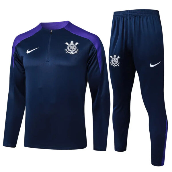 Kit Corinthians Short Zipper Training Purple 2024/25 - Imagem 1
