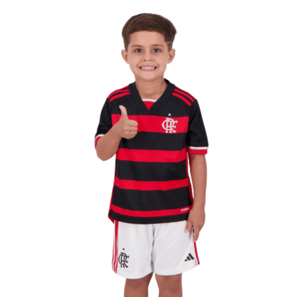Kids KIT Flamengo Home Jersey 2024/25 - Imagem 1