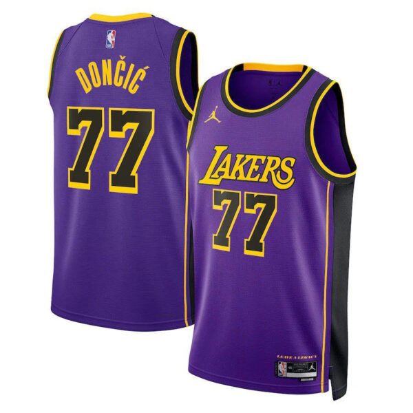 Luka Dončić - Los Angeles Lakers Statement Edition 2024 NBA Jersey - Purple - Unisex - Imagem 1