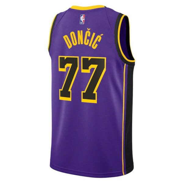 Luka Dončić - Los Angeles Lakers Statement Edition 2024 NBA Jersey - Purple - Unisex - Imagem 3