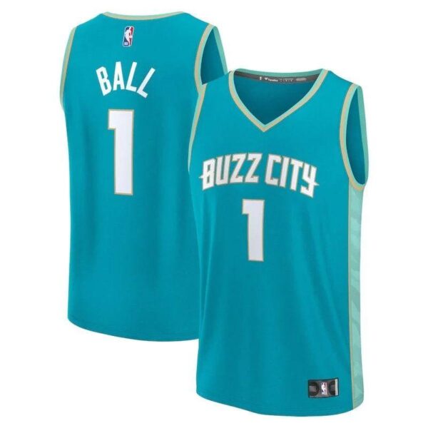 LaMelo Ball Charlotte Hornets Fanatics Branded unisex 23/24 Fast Break NBA Jersey - Teal - City Edition - Imagem 1