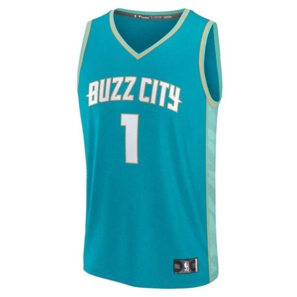 LaMelo Ball Charlotte Hornets Fanatics Branded unisex 23/24 Fast Break NBA Jersey - Teal - City Edition - Imagem 2
