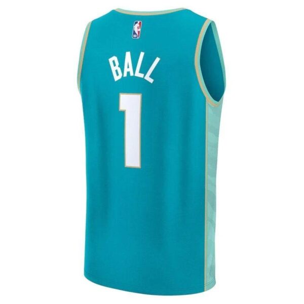 LaMelo Ball Charlotte Hornets Fanatics Branded unisex 23/24 Fast Break NBA Jersey - Teal - City Edition - Imagem 3