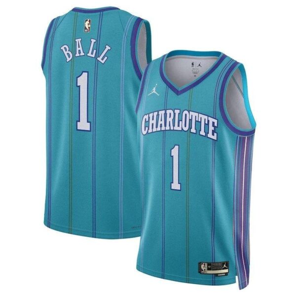 LaMelo Ball Charlotte Hornets Jordan Brand Unisex 23/24 NBA Jersey - Classic Edition - Teal - Imagem 1