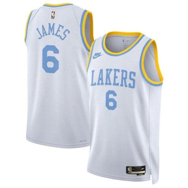 LeBron James Los Angeles Lakers 2023 White NBA Jersey - Classic Edition - Imagem 1