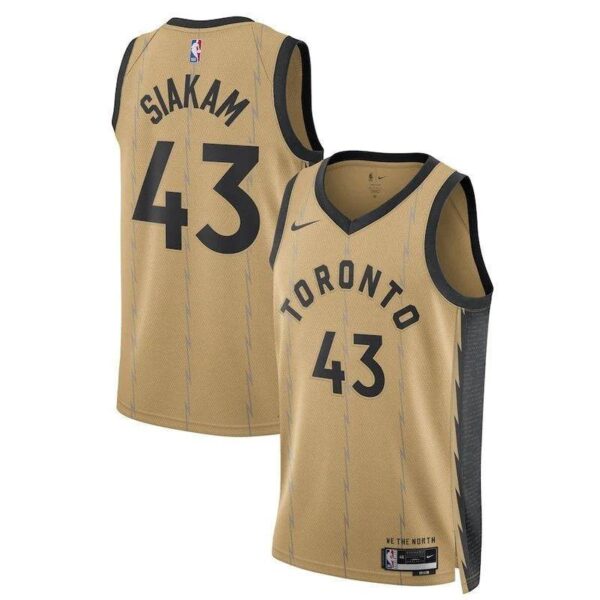 Pascal Siakam Toronto Raptors Unisex 23/24 NBA Jersey - Gold - City Edition - Imagem 1