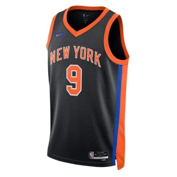 RJ Barrett New York Knicks Unisex 2023 NBA Jersey - City Edition - Black - Imagem 2