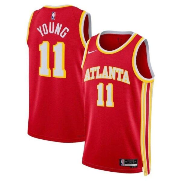 Trae Young Atlanta Hawks Unisex 2023 NBA Jersey - Icon Edition - Red - Imagem 1