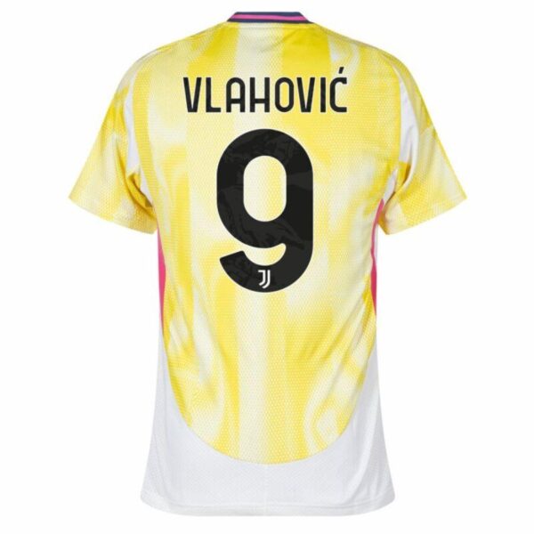 Juventus Vlahovic 9 Away 2024/25 Patches UCL UEFA Foundation (Official Printing) - Imagem 2