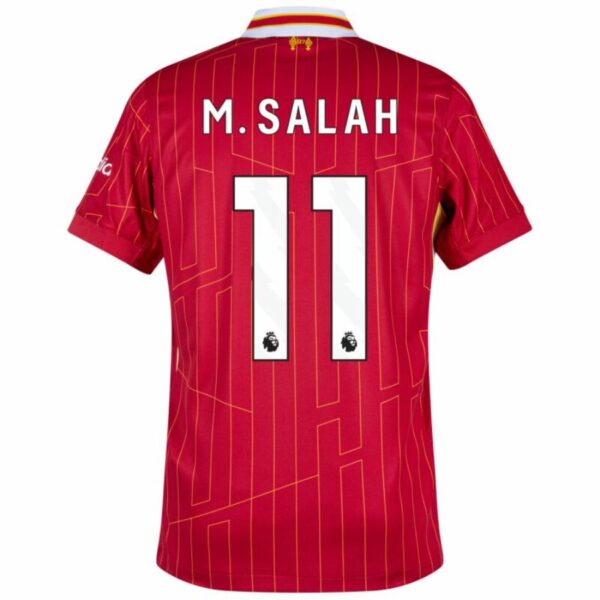 Liverpool Mohamed Salah 11 Home Fan Jersey 2024/25 Patches UCL UEFA Foundation (Official Printing) - Imagem 3