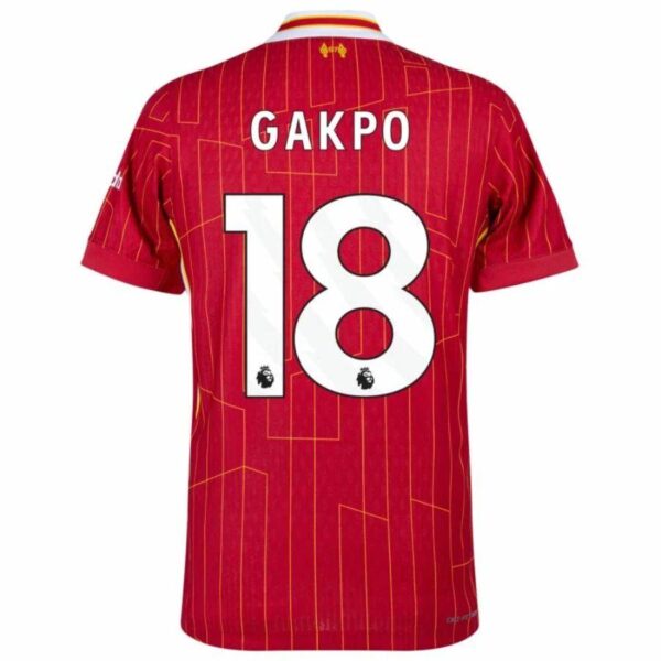 Liverpool Gakpo 18 Home 2024/25 Patches UCL UEFA Foundation (Official Printing) - Imagem 2