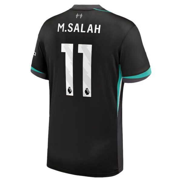 Liverpool Mohamed Salah 11 Away 2024/25 Patches UCL UEFA Foundation (Official Printing) - Imagem 2