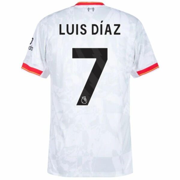 Liverpool Luis Díaz 7 Away 2024/25 Patches UCL UEFA Foundation (Official Printing) - Imagem 2