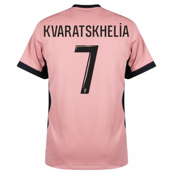 Paris Saint-Germain Kvaratskhelia 7 Fan Jersey Third Jordan 2023/24 Patches UCL UEFA Foundation (Official Printing) - Imagem 2