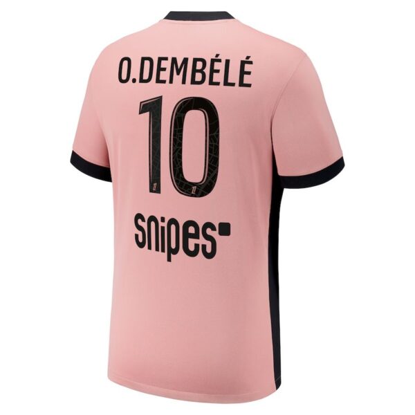 Paris Saint-Germain O.DEMBELE 10 Fan Jersey Third Jordan 2023/24 Patches UCL UEFA Foundation (Official Printing) - Imagem 5