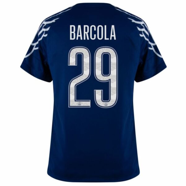 Paris Saint-Germain Barcola 29 Fan Jersey Fourth Jordan 2024/25 Patches UCL UEFA Foundation (Official Printing) - Imagem 2