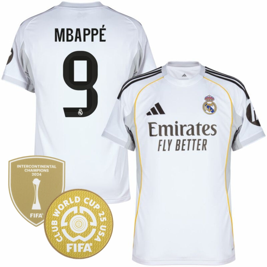 Textodoseuparagrafo-2025-06-17T004929.065 Real Madrid Mbappé 9 Home Fan Jersey 2025/26 Patch Club World Cup - Imagem 1