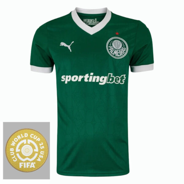 Textodoseuparagrafo-2025-06-17T014457.862 Palmeiras Home Fan Jersey 2025/26 Patch Club World Cup - Imagem 1